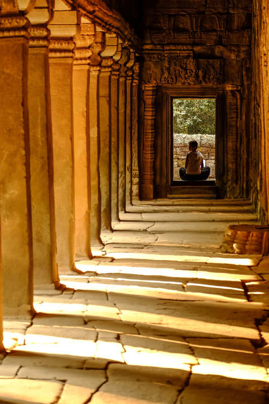 Gallery with pillars at the Ta Prohm temple, Cambodia - Nick K