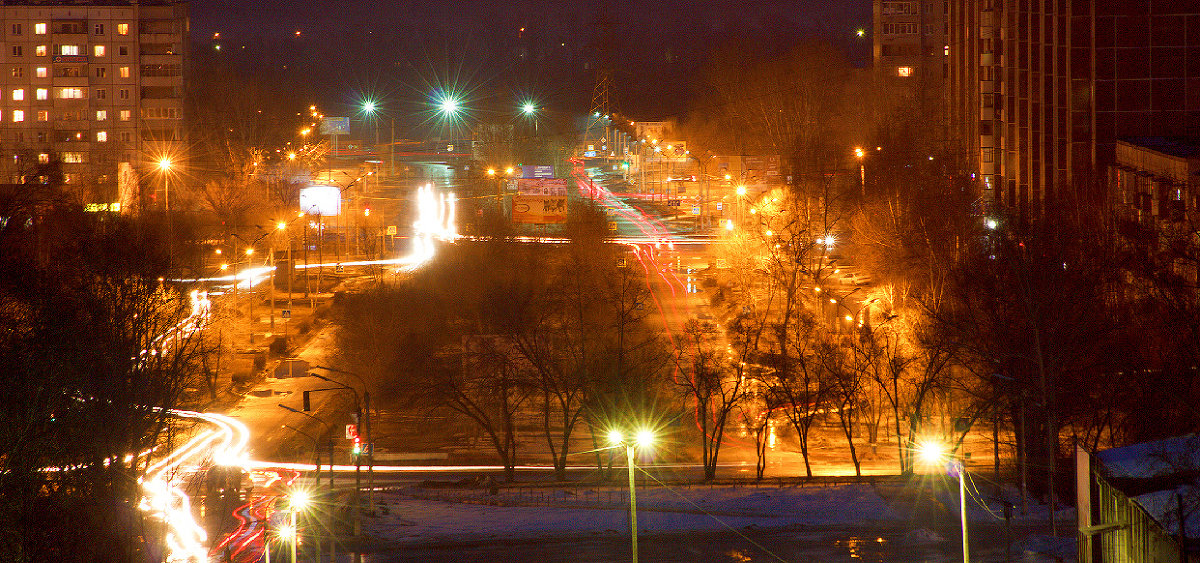 Вид ночного города с горы. - Viktor Сергеев