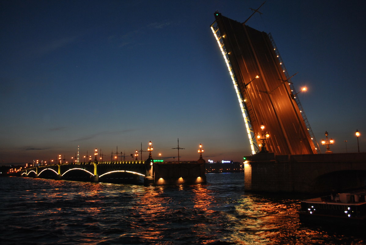 мосты питер ночь