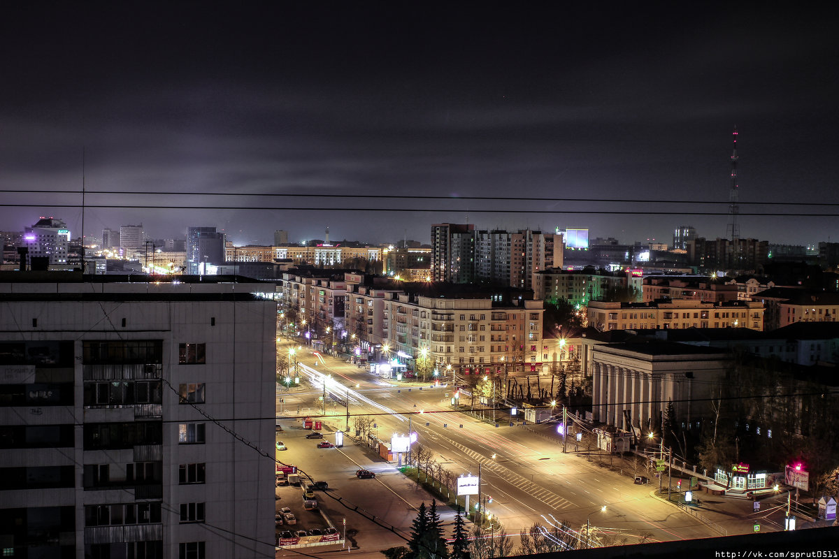 Проспект Ленина ночью - Святослав Прутин