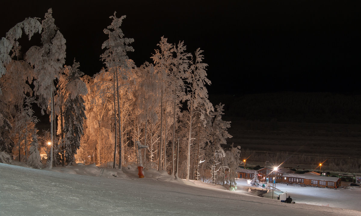 Зима, Вечер на горнолыжном курорте "Золотая Долина" - Андрей Тульчинский