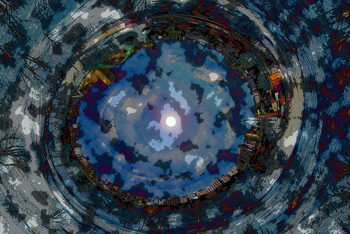 Вид восхода Луны с крылатских холмов (обработка) - Николай 