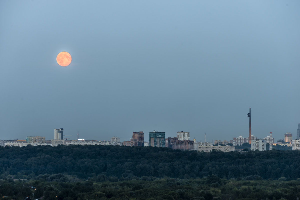 Вид восхода Луны с крылатских холмов(часть панорамы) - Николай 