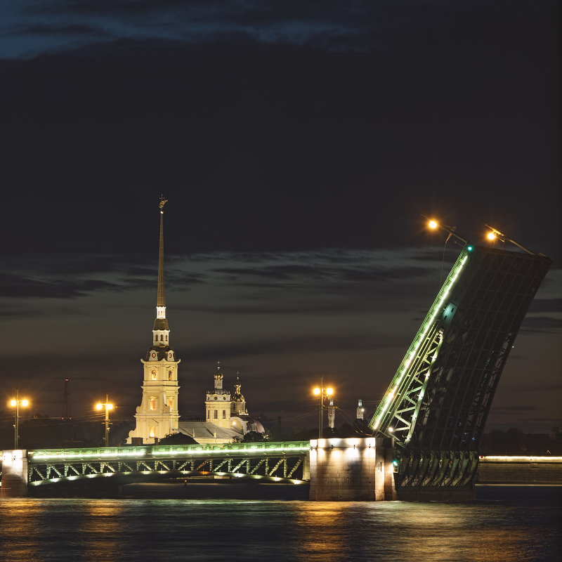 дворцовый мост и петропавловская крепость, санкт-петербург - роман фарберов