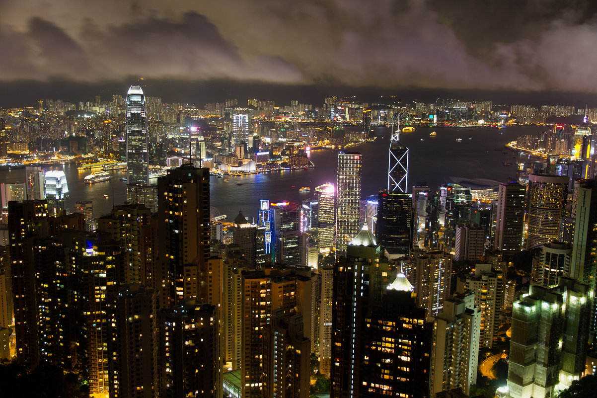 Ночной Гонконг с пика Виктории - Антон Мазаев