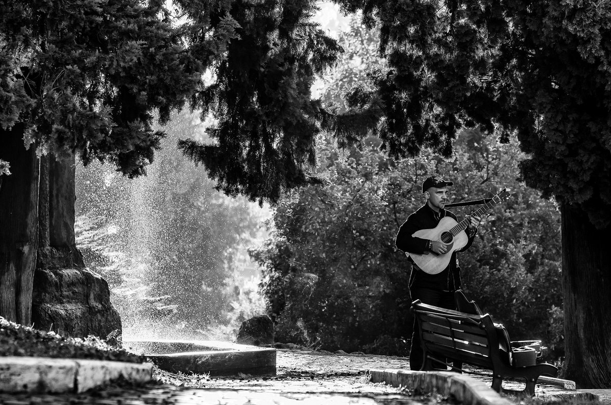 musician at the fountain - Dmitry Ozersky