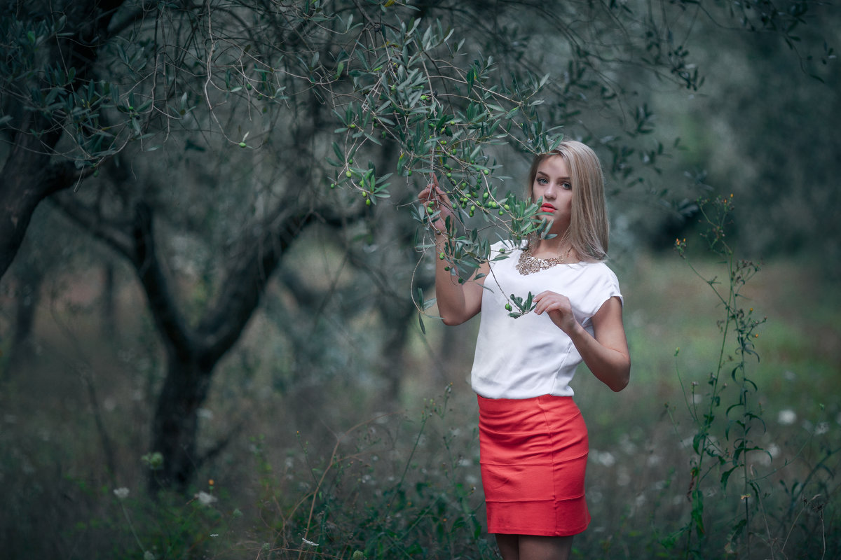 Девушка в оливковой роще - Artemii Smetanin