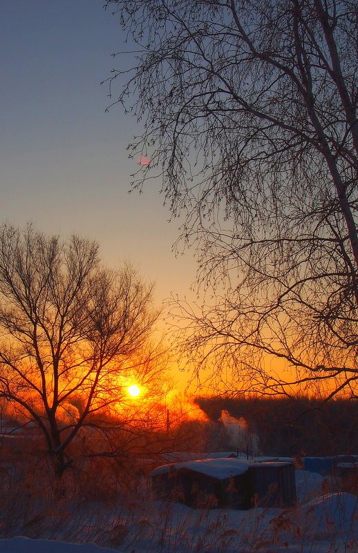 восход солнца морозным утром - Николай Сапегин