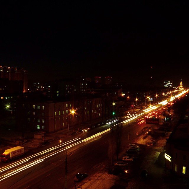 Вид из окна на ночной Воронеж. - Оксана Щеглова