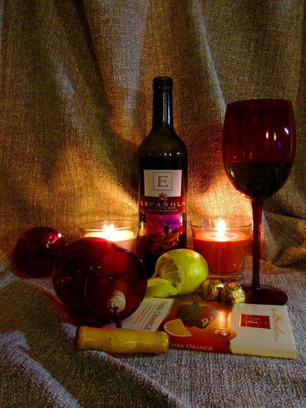 Натюрморт с красным вином - Сергей Карачин