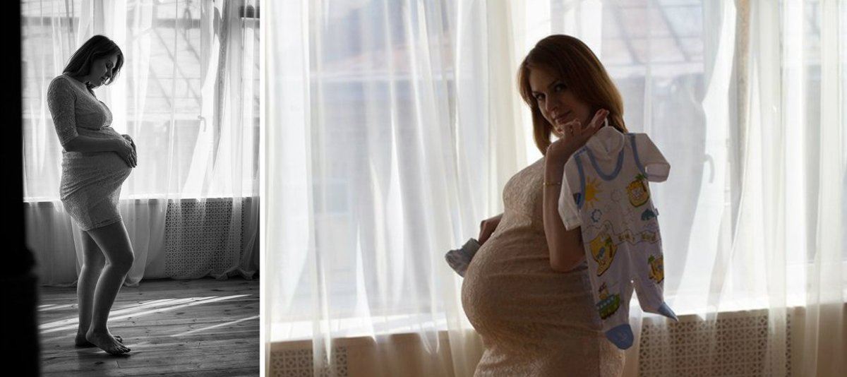 Беременная девушка, студийная съемка - Арина Дмитриева