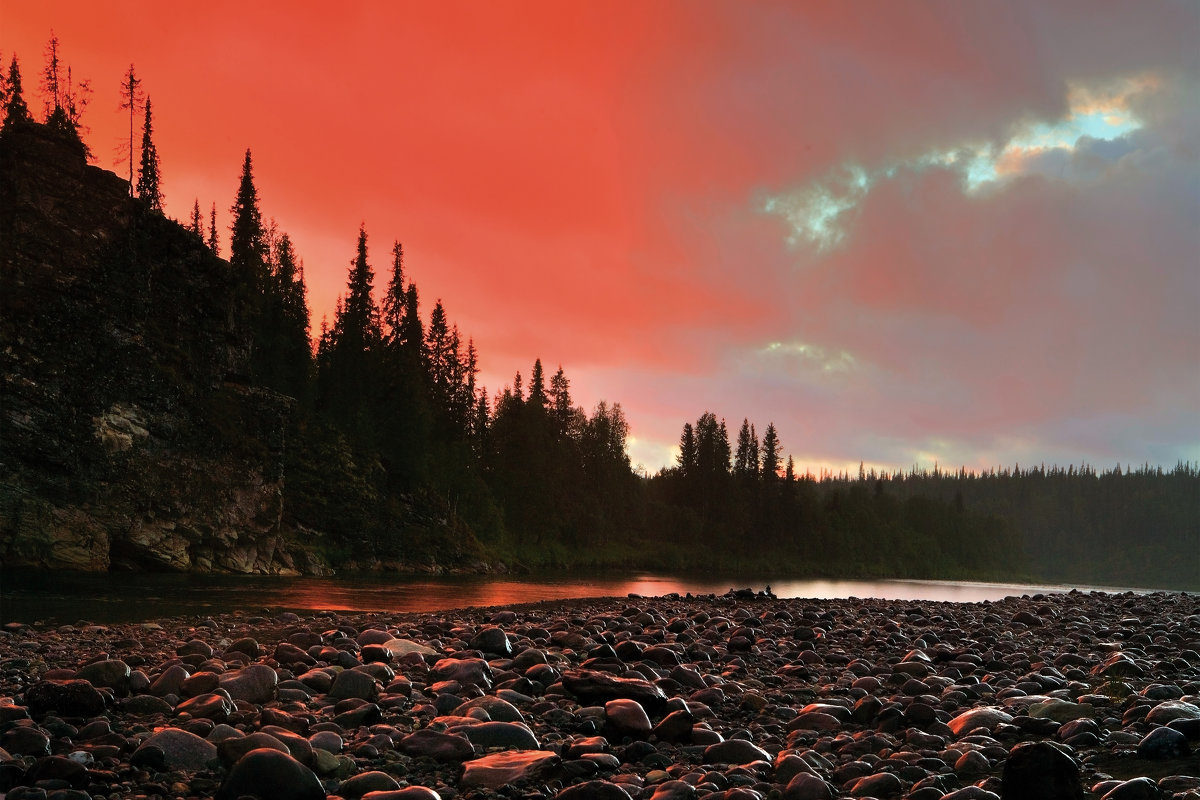 Закат на реке Косью в Национальном парке Югыд ва - Сергей Соколов