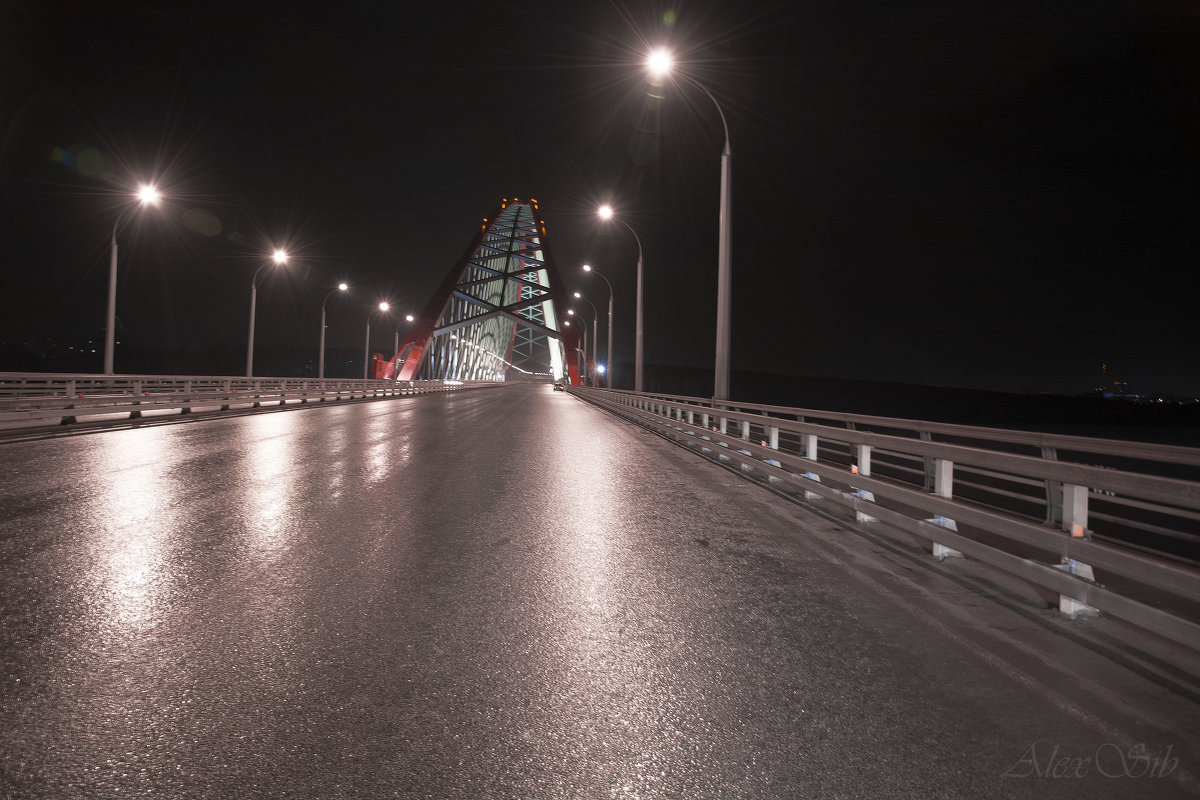 Бугринский мост ночью после дождя - Alex Sib