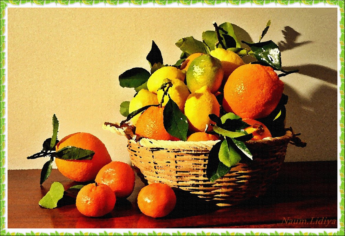 Апельсины в вазе