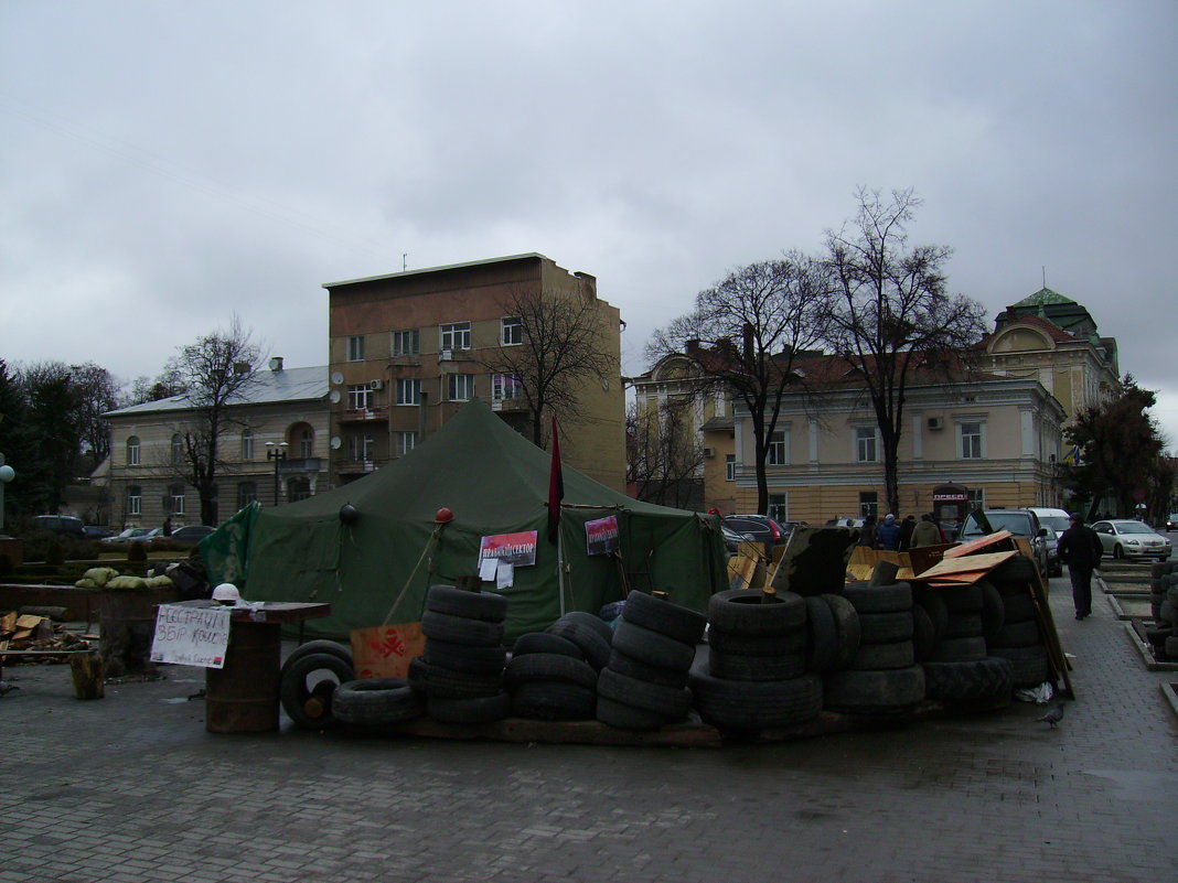 Протестная  палатка  в  Ивано - Франковске - Андрей  Васильевич Коляскин