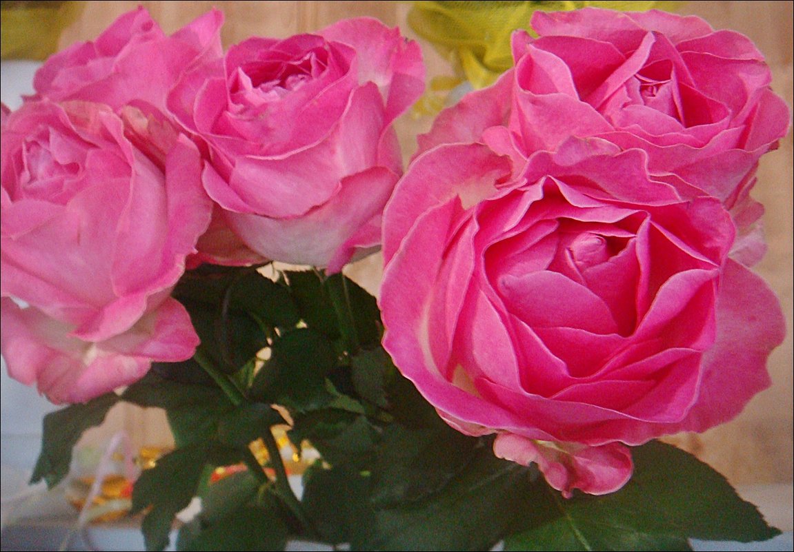 Розовые розы для любимой внучки в её 12-й День рождения - Нина Корешкова