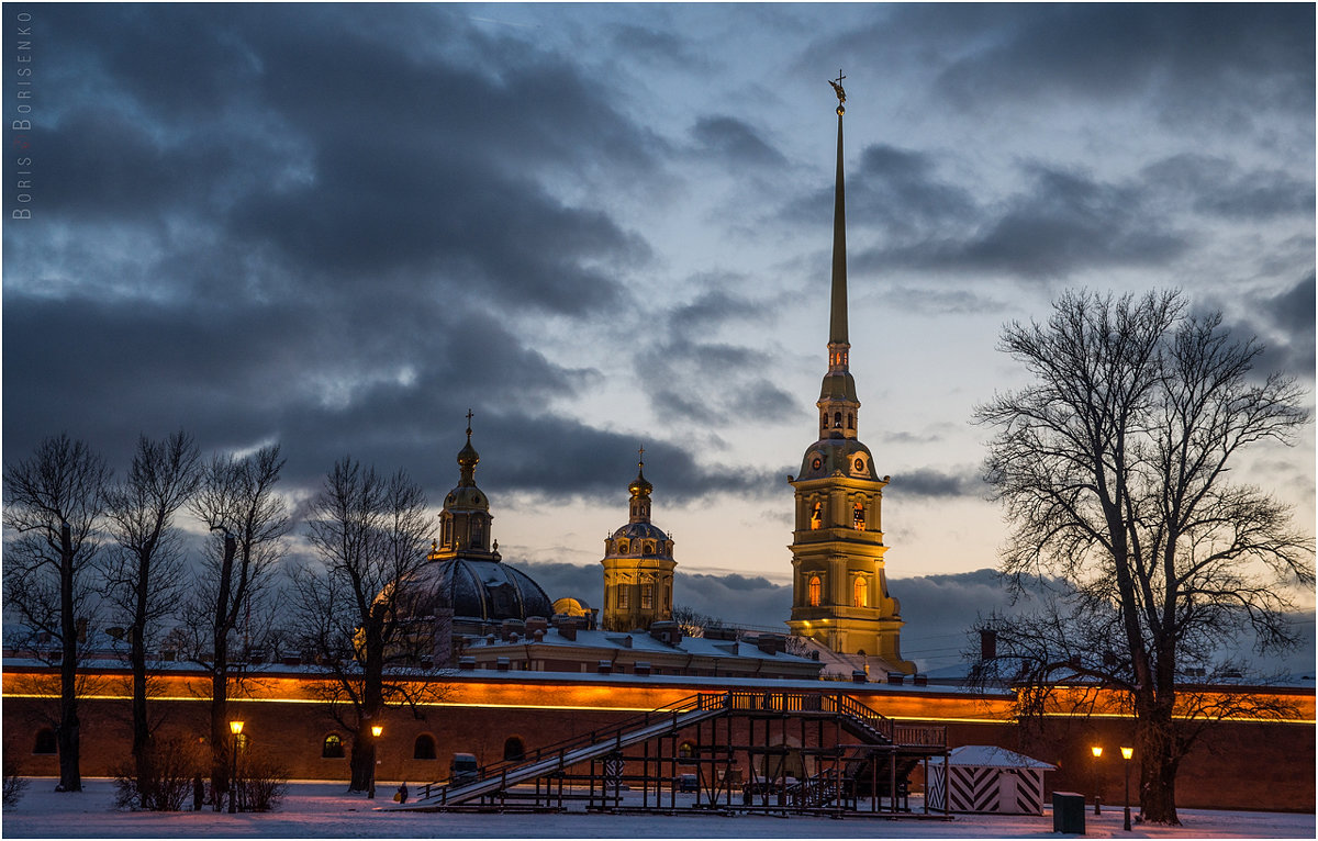 петропавловский собор зимой