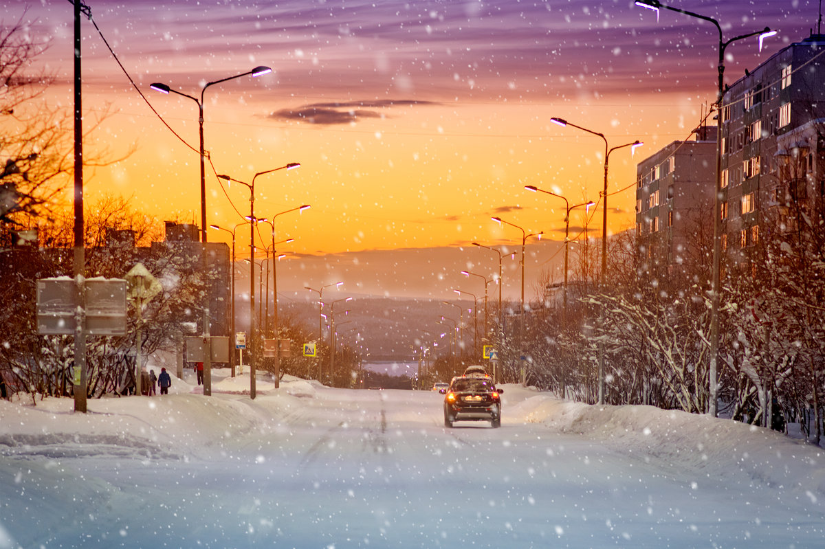 зимний день в городе