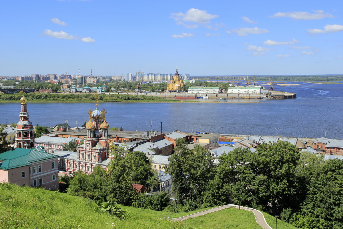 Стрелка в нижнем новгороде место слияния волги и оки фото