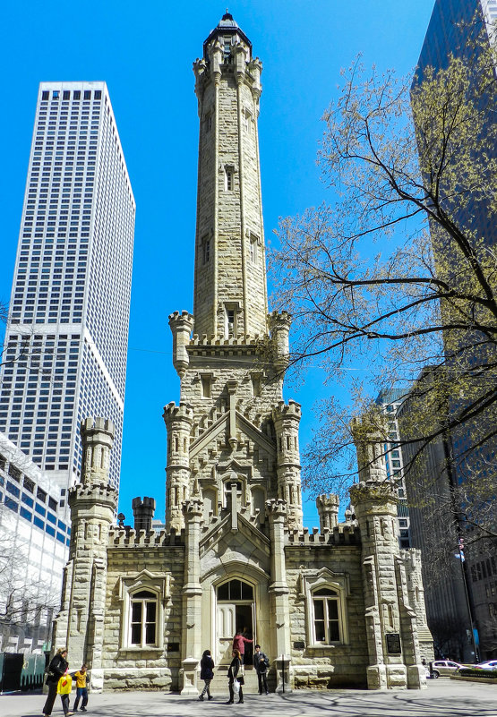 Chicago Water Tower (1869) - 40-м водонапорная башня из известняка - Юрий Поляков