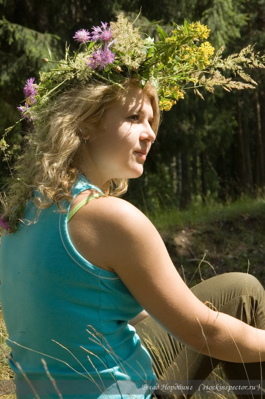 Девушка в венке из полевых цветов - Влад Нордвинг