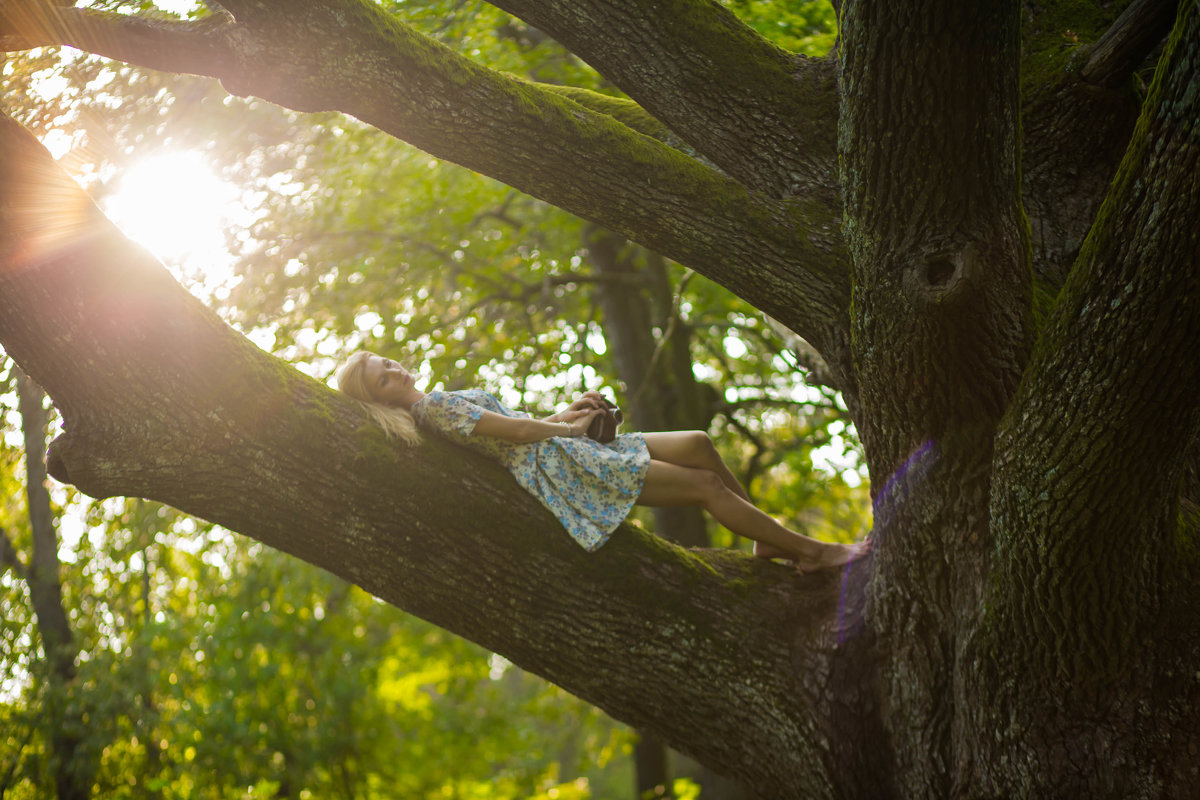 Девушка возле дерева. Стоковое фото № , фотограф Никончук Алексей / Фотобанк Лори