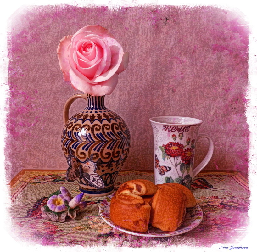 Чай и рулетики с корицей - Nina Yudicheva