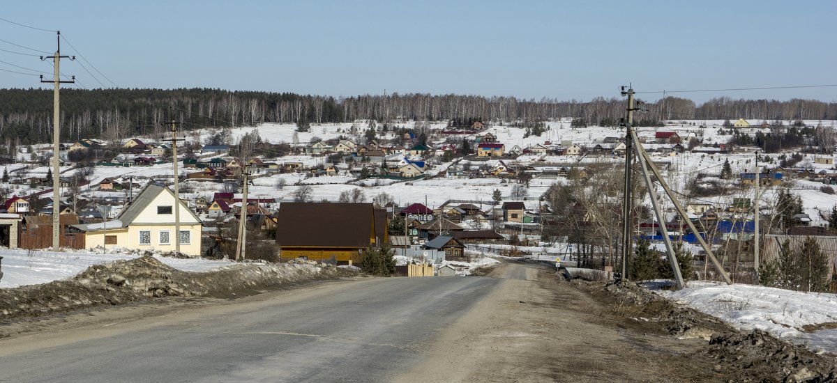 Вид на село с горки - Михаил Полыгалов