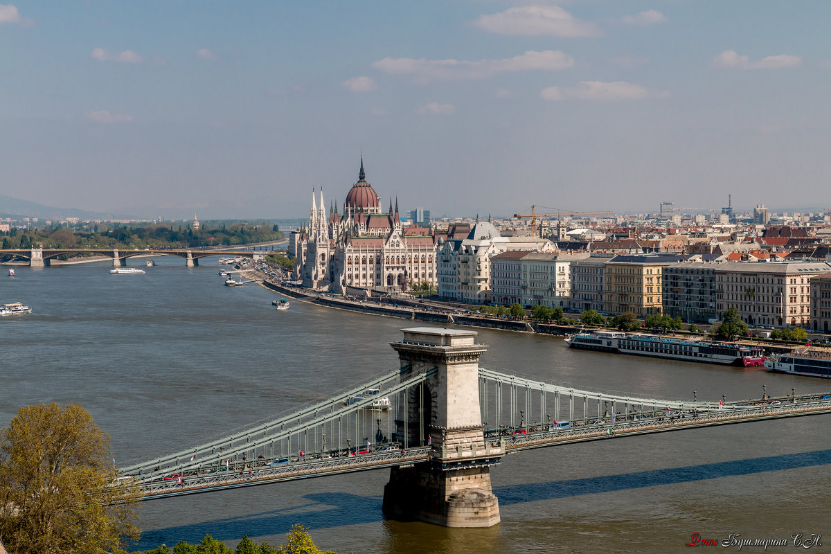 Будапешт. Мост Сечени и Парламент. - Сергей Николаевич Бушмарин