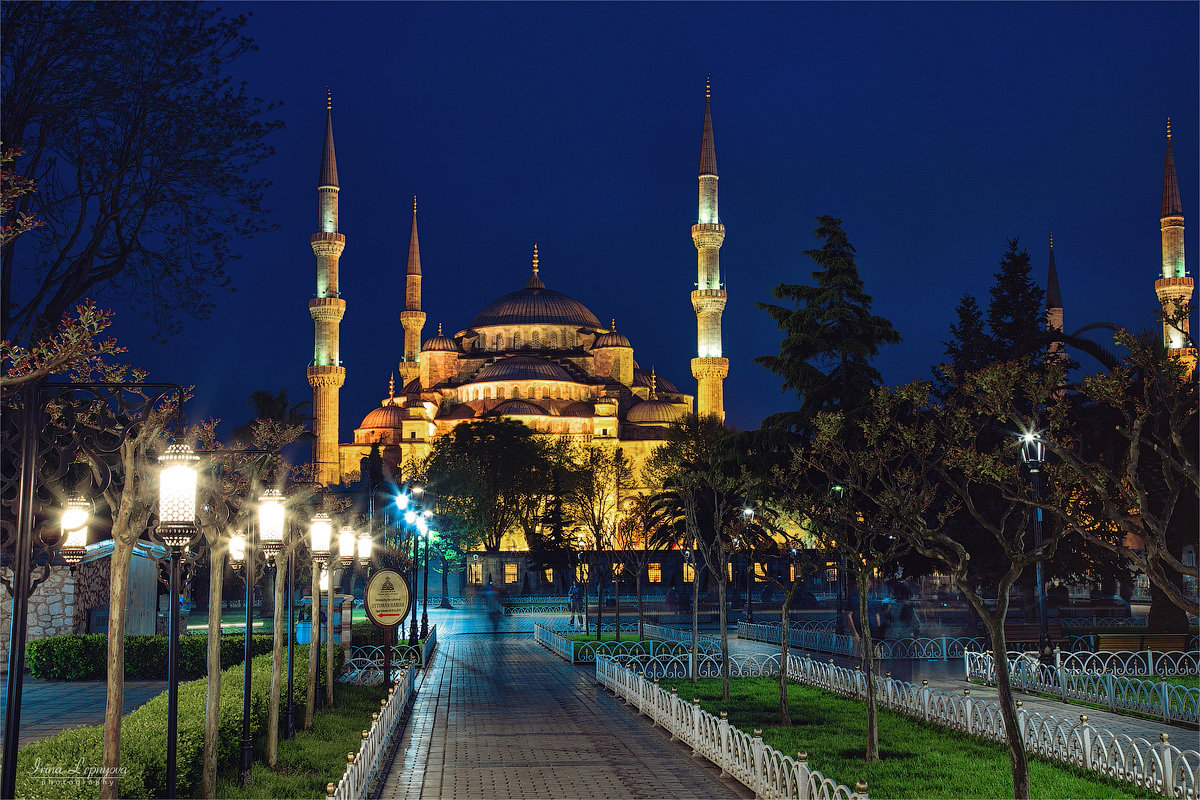 Голубая мечеть в Стамбуле ночью - Ирина Лепнёва