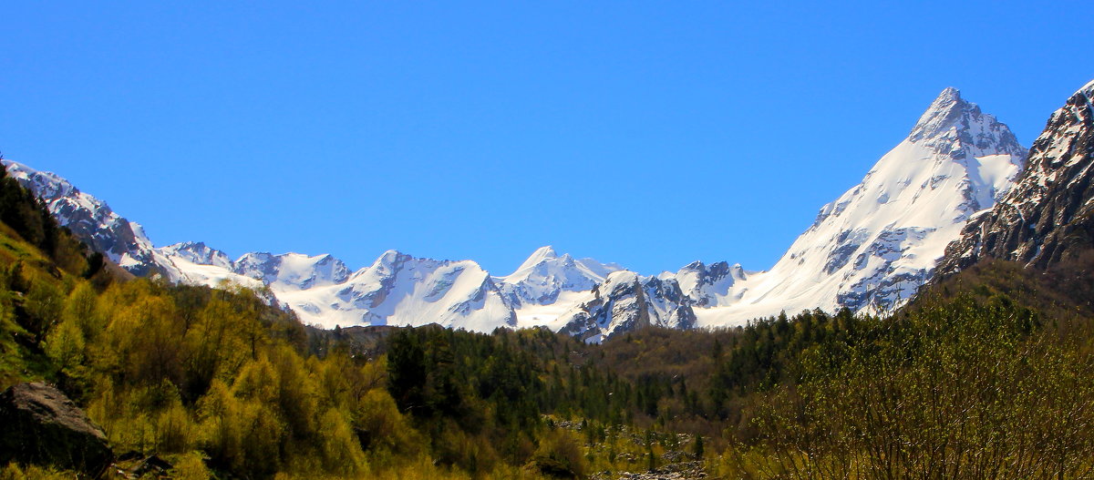 Сияет утро снежными горами... Вид из ущелья Адыл- Су на отроги Главного  Кавказского хребта - Vladimir 070549 