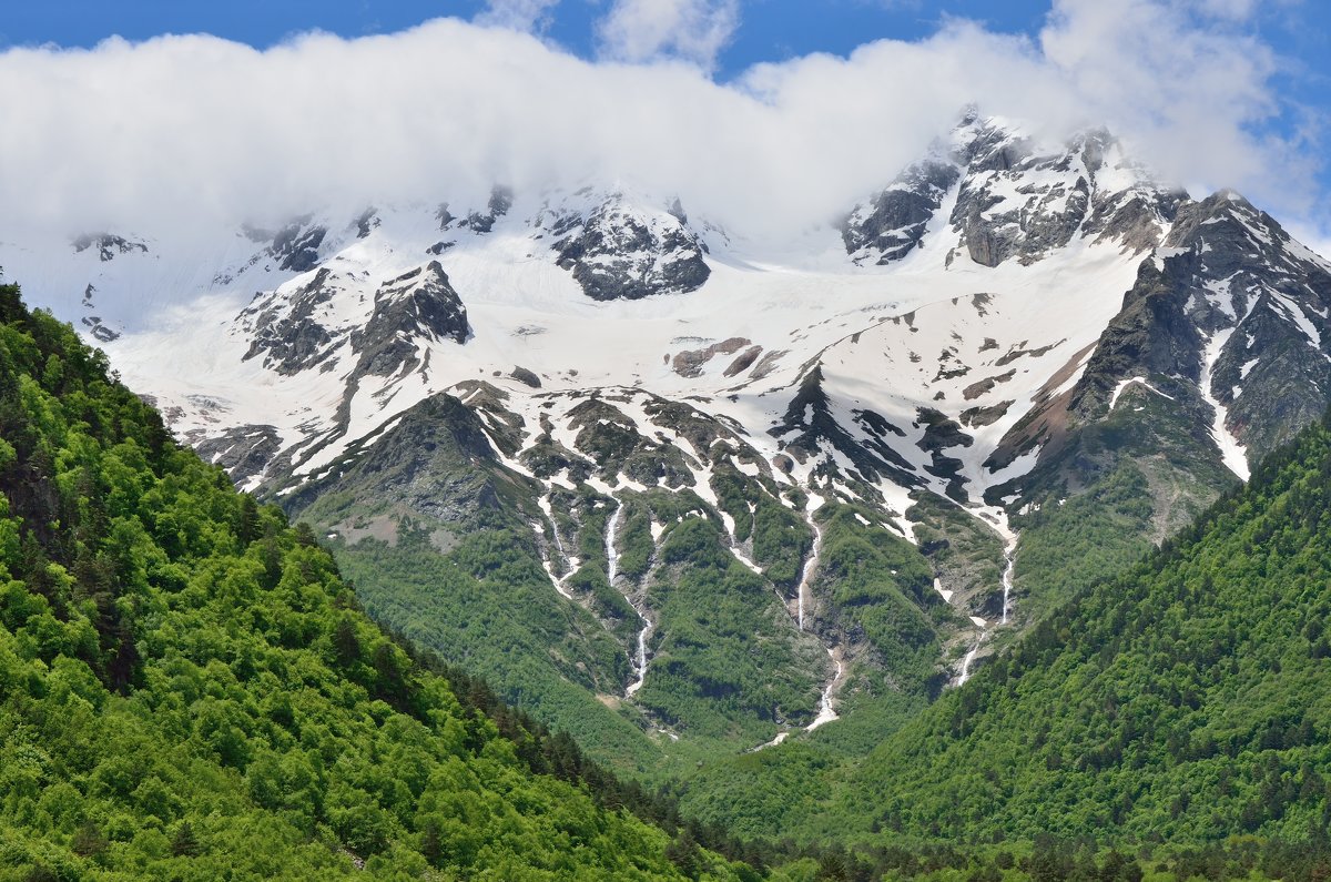 вид на горы Таймази и водопады Три Сестры (Таймазинские), Дигория - Мария Климова