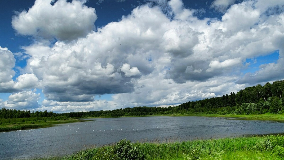 Тяжёлые облака над озером - Милешкин Владимир Алексеевич 