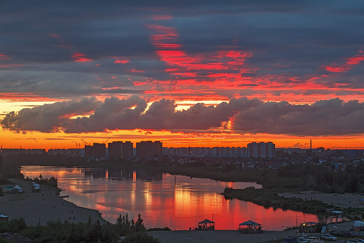 Красивые картинки заката в городе