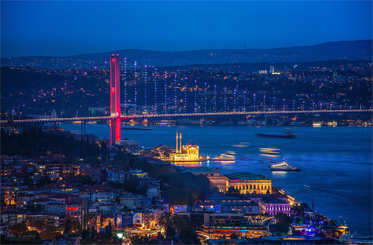 Вечерний Ортакёй и Босфорский мост в Стамбуле - Ирина Лепнёва