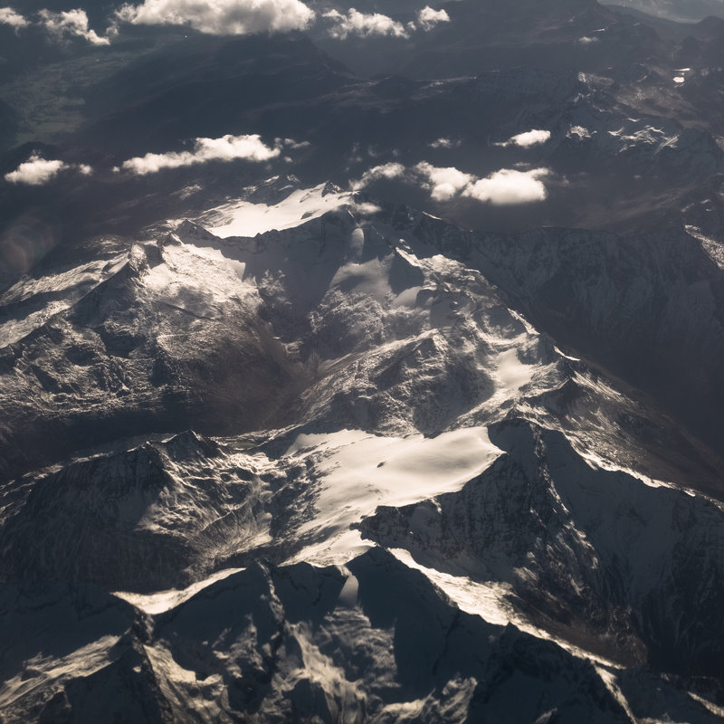горы швейцарии из окна самолета 3 - Андрей Бондаренко