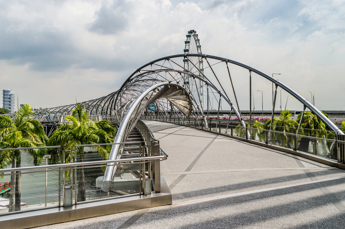 Мост Хеликс (Helix Bridge), он же - мост ДНК, Сингапур. - Edward J.Berelet