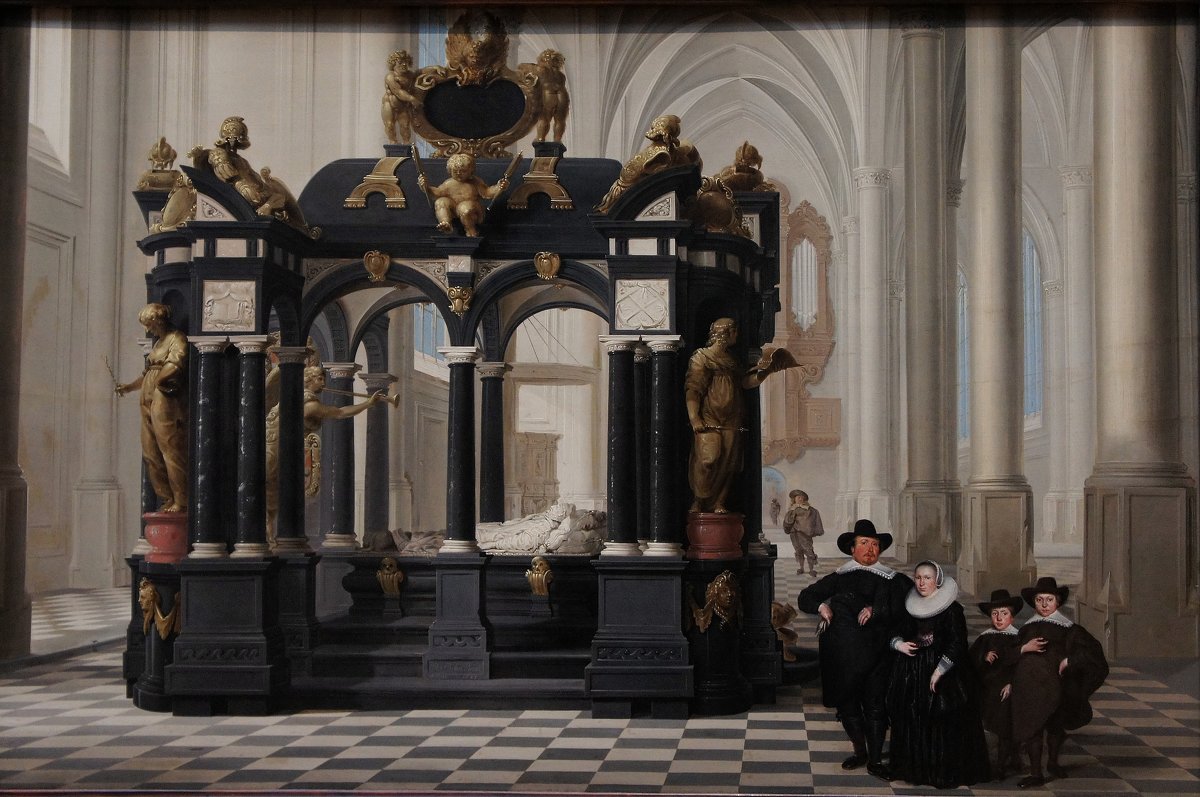 Дирк ван Делен (1604-1671) "Семейный портрет у гробницы Вильгельма I  в Новой Церкви в Делфте&q - Елена Павлова (Смолова)