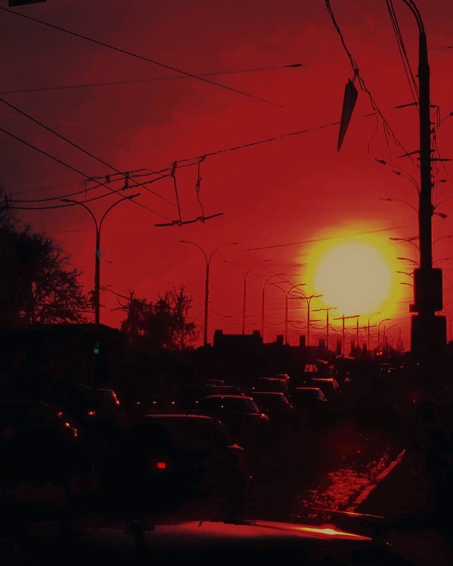 "Красное солнце догорает дотла,день догорает с ним"(Виктор Цой"Перемен") - Леонид Абросимов