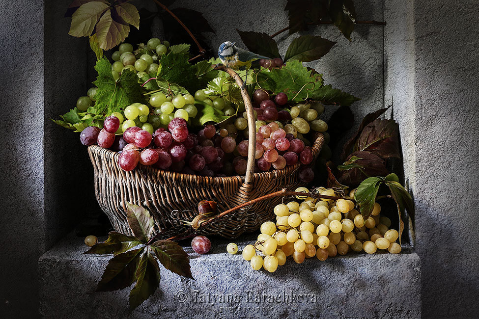 Корзинка с виноградом - Татьяна Карачкова