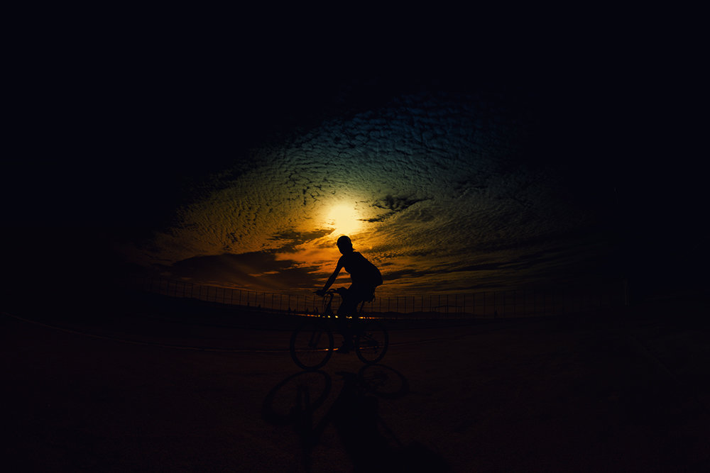 cyclist at sunset - Max Kenzory Experimental Photographer
