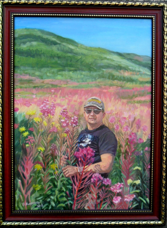 Мужской портрет по фото на фоне природы - Ольга Михайленко 