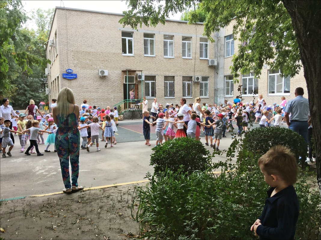 В детском саду тоже Торжественная "линейка", то есть "кружочки"! - Надежда 