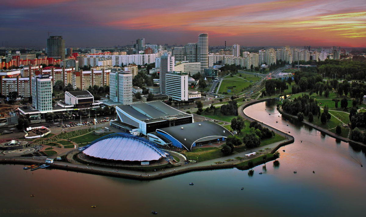 Сиреневый закат над городом - Sergey-Nik-Melnik Fotosfera-Minsk