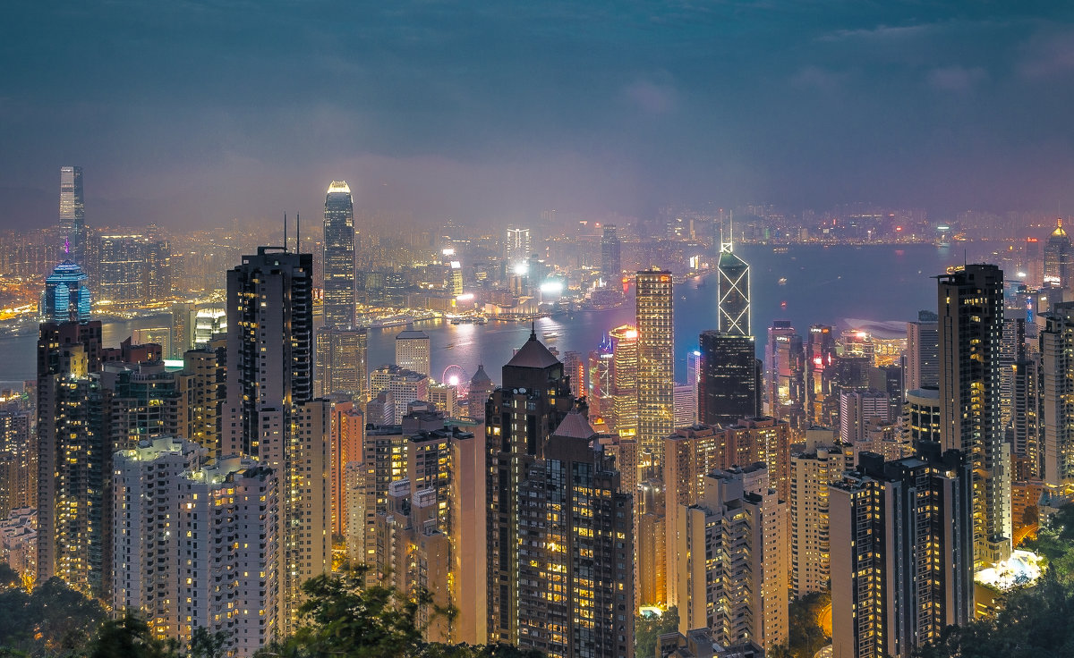 Вечерний Гонконг с пика Виктория. - Edward J.Berelet