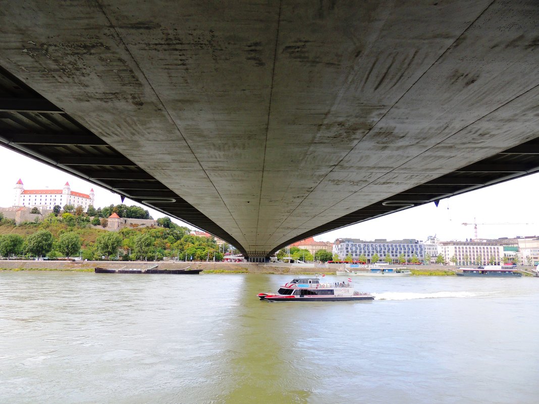 Под мостом  Most SNP  Мост через Дунай, носящий имя  словацкого национального восстания - Гала 