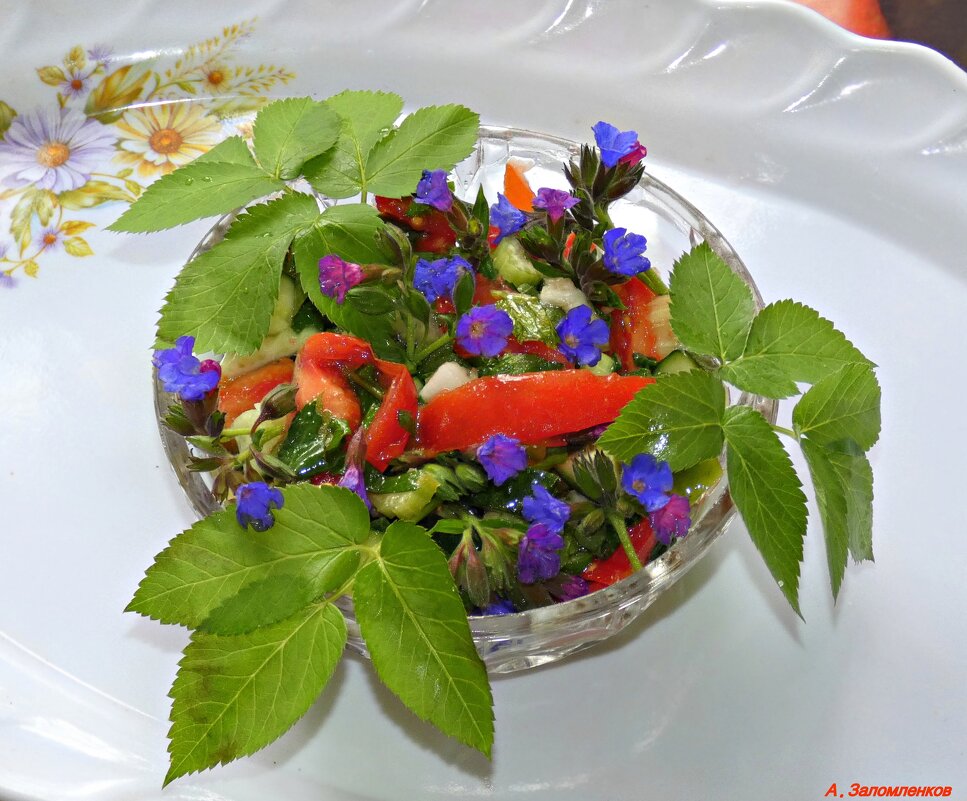 Весенний салатик со снытью и медуницей..:-) - Андрей Заломленков