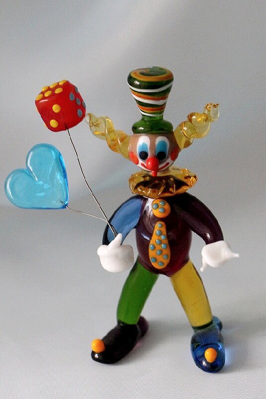 Стеклянная фигурка Клоун в цилиндре - Надежд@ Шавенкова
