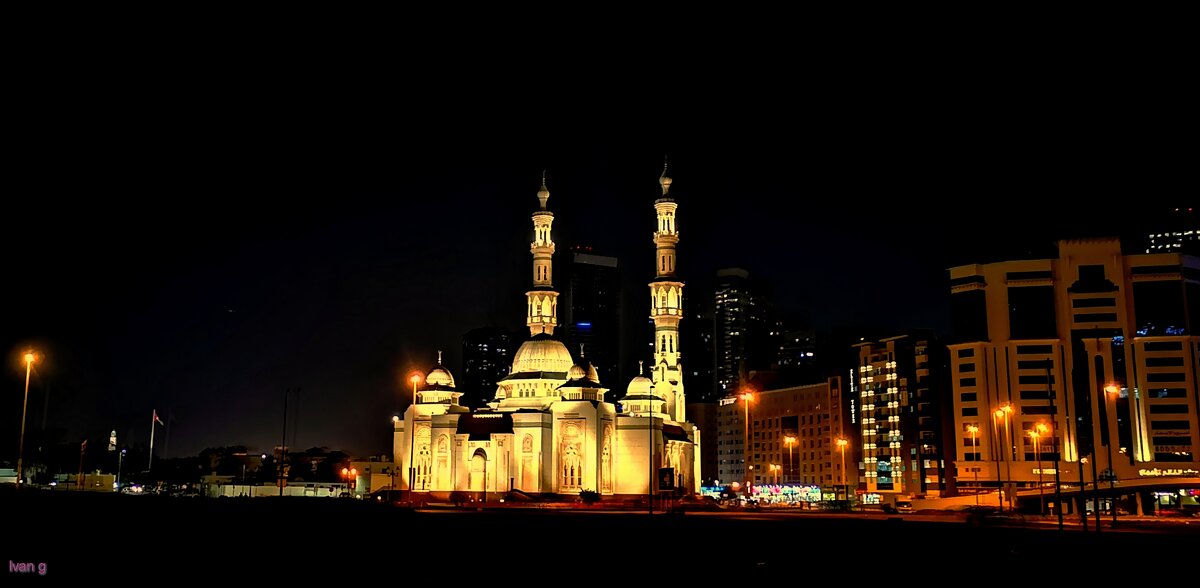 Ночной вид на мечеть в Шардже - Ivan G