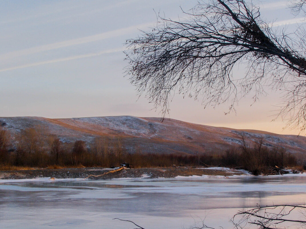 Зимний вечер на реке Абакан - Максим Ахпашев